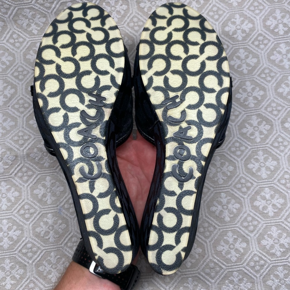 Coach Carissa Black Canvas Logo Wedges - Picture 7 of 9